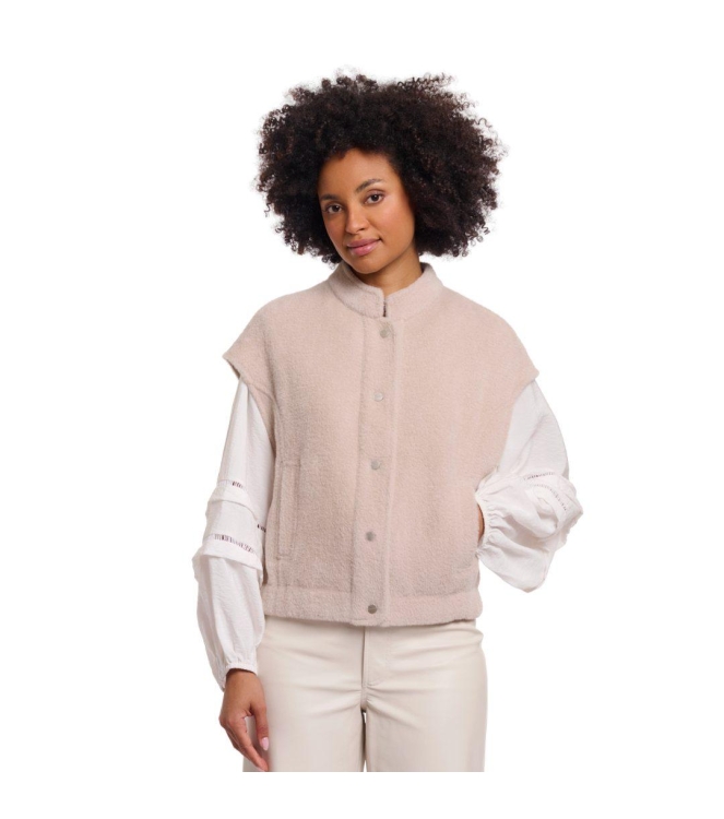 Rino en Pelle Boxy waistcoat 11018 smoked pearl