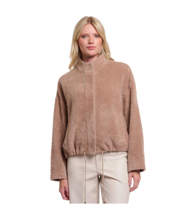 Rino en Pelle Boxy jacket with closure 10997 rosy brown