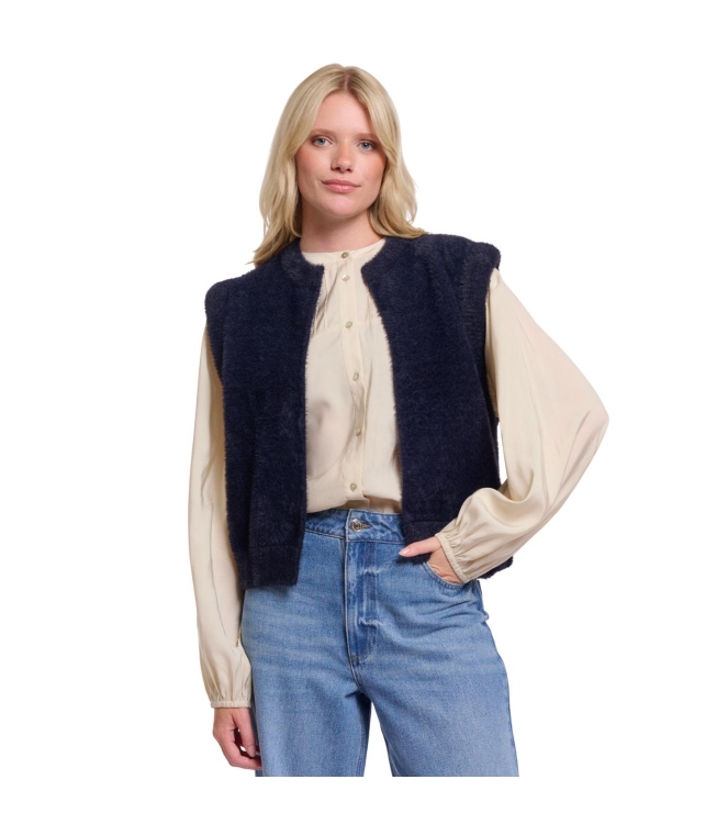 Rino en Pelle Short waistcoat 10175 dark navy