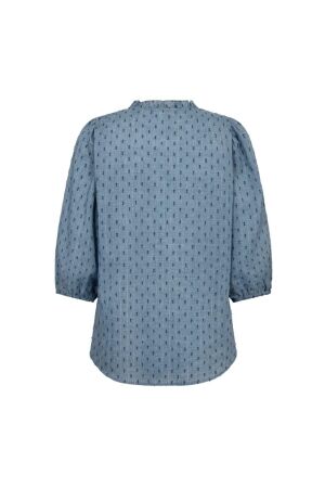 Freequent Bllouse w ruffle detail Vintage indigo melange