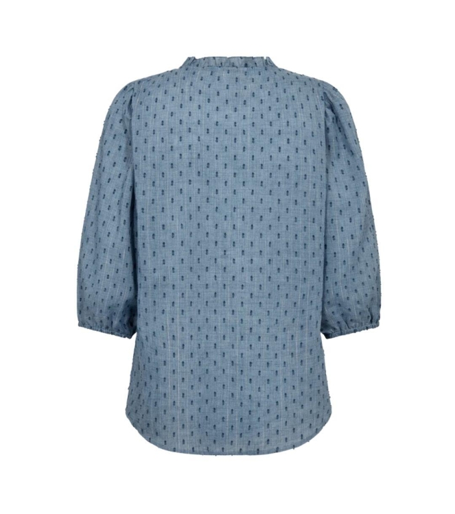 Freequent Bllouse w ruffle detail Vintage indigo melange