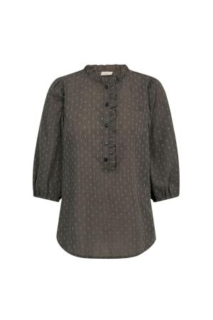 Freequent Bllouse w ruffle detail Morel melange