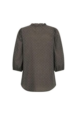 Freequent Bllouse w ruffle detail Morel melange