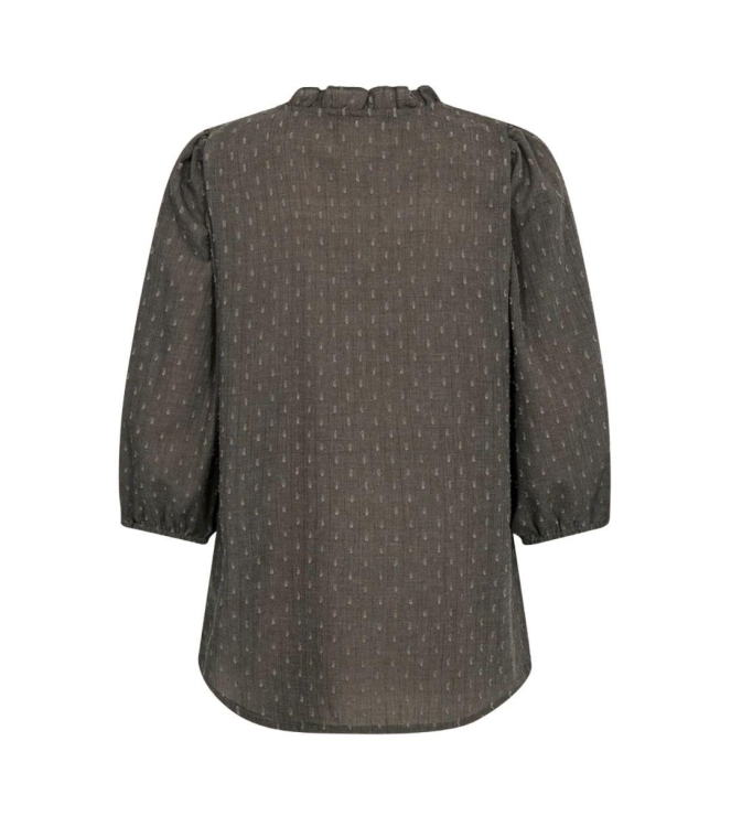 Freequent Bllouse w ruffle detail Morel melange