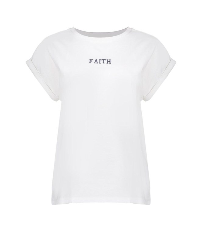 Geisha T-shirt embroidered word 000011 Off white