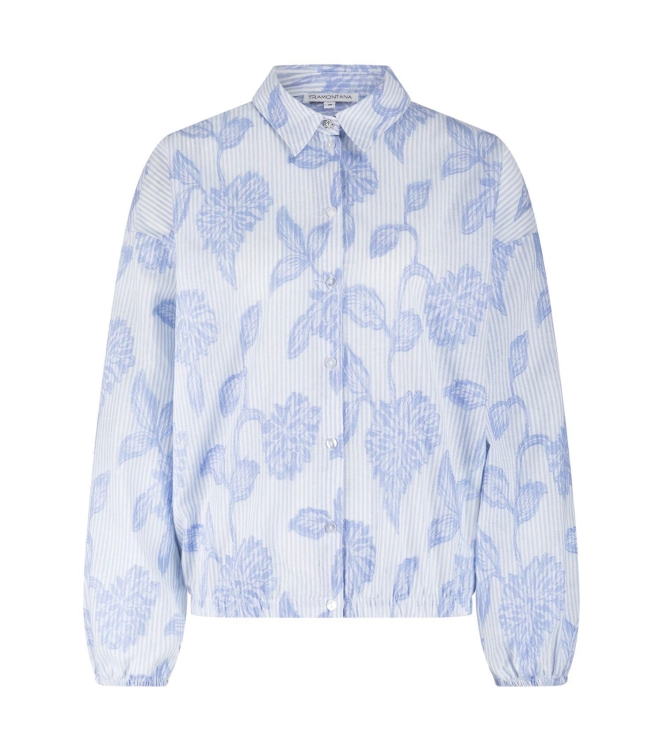Tramontana Striped Blouse Flower Pattern 005042 Breezy blue