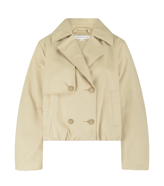 Tramontana Short Trench Jacket 001225 Pebble
