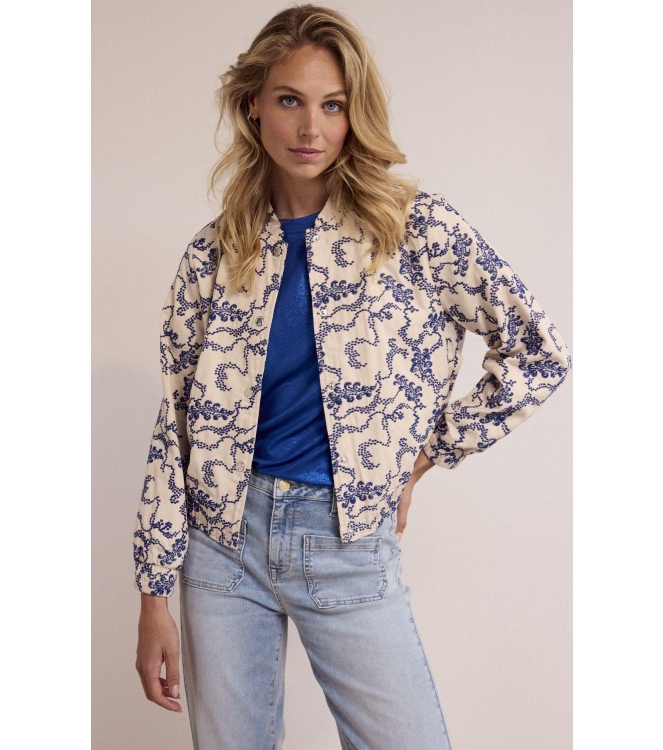 Tramontana Embroidered Bomber Jacket 006800 Stone