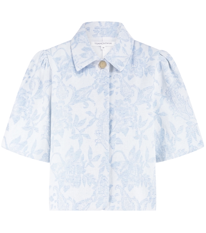 Tramontana Denim Jacquard Jacket 000043 Light indigo denim