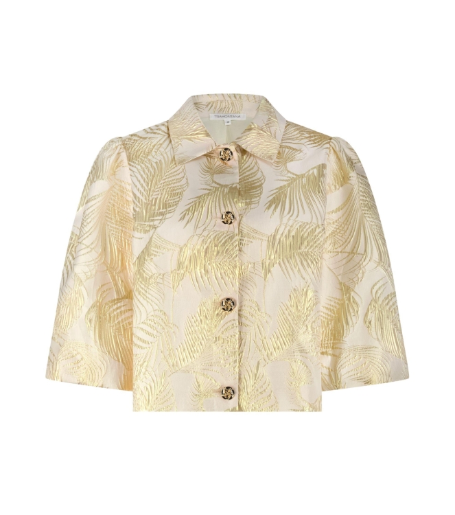 Tramontana Palm Jacquard Jacket 006803 Stone jacquard