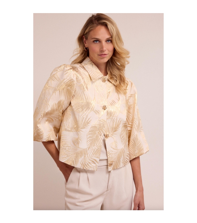 Tramontana Palm Jacquard Jacket 006803 Stone jacquard