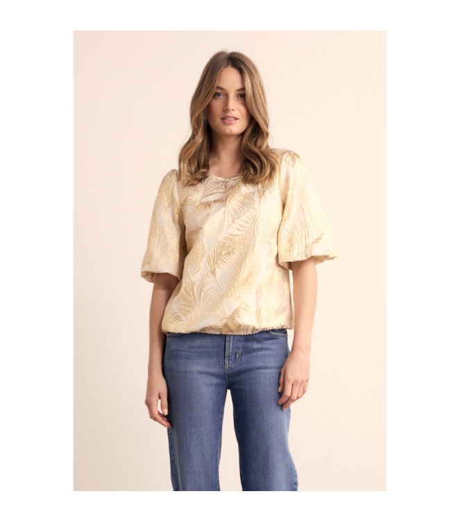 Tramontana Palm Jacquard Top 006803 Stone jacquard