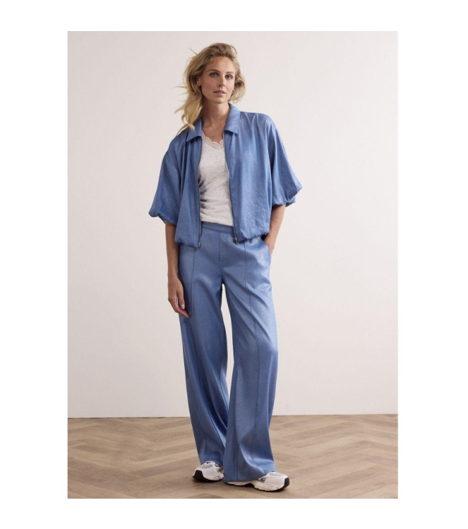 Tramontana Coated Wide-Leg Trousers 005042 Breezy blue
