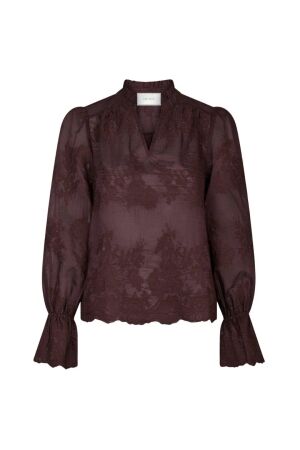 Neo Noir Amara big embroidery blouse 174 Burgundy