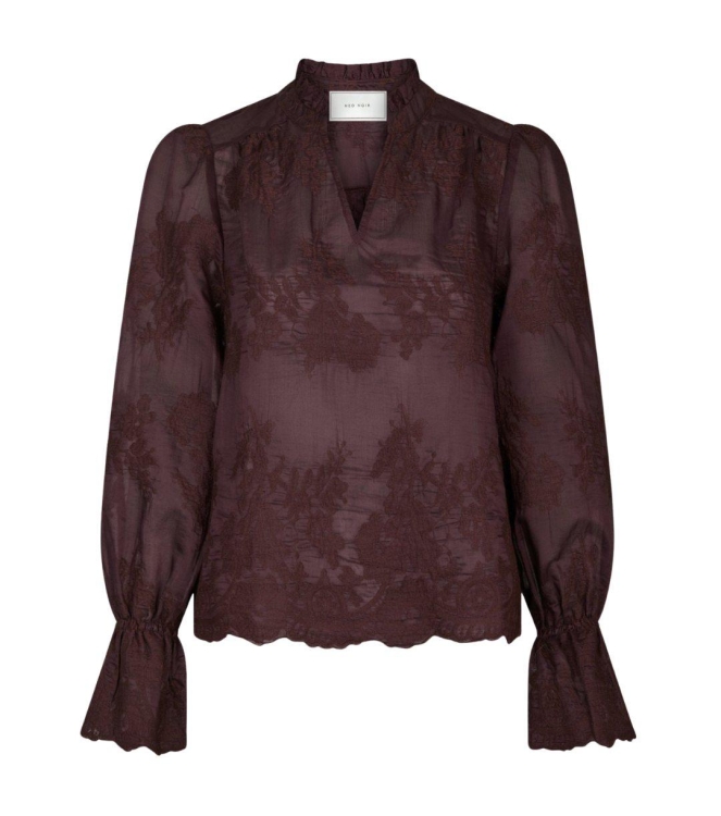 Neo Noir Amara big embroidery blouse 174 Burgundy