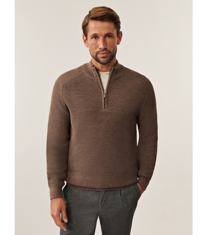 Cavallaro Sagio Half Zip Pullover 84000 Taupe