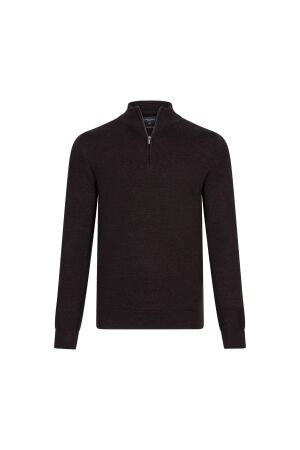 Cavallaro Merino Half Zip Pullover 898000 Dark brown