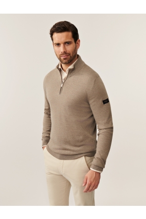 Cavallaro Merino Half Zip Pullover 810000 Sand