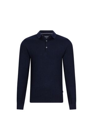 Cavallaro Merino Long Sleeve Polo 699000 Dark blue