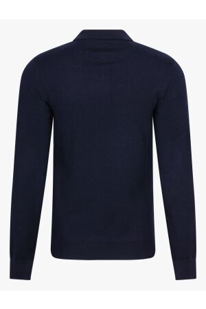Cavallaro Merino Long Sleeve Polo 699000 Dark blue