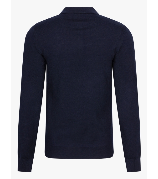 Cavallaro Merino Long Sleeve Polo 699000 Dark blue