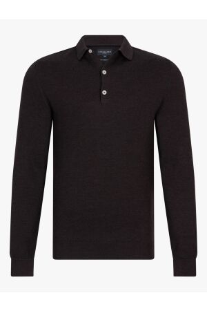 Cavallaro Merino Long Sleeve Polo 898000 Dark brown