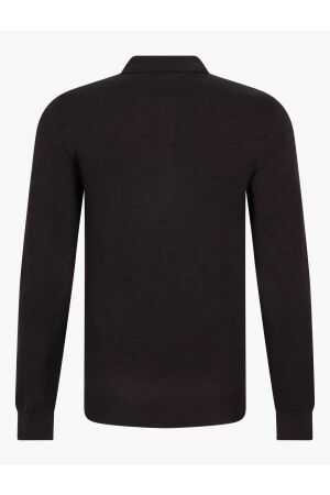 Cavallaro Merino Long Sleeve Polo 898000 Dark brown