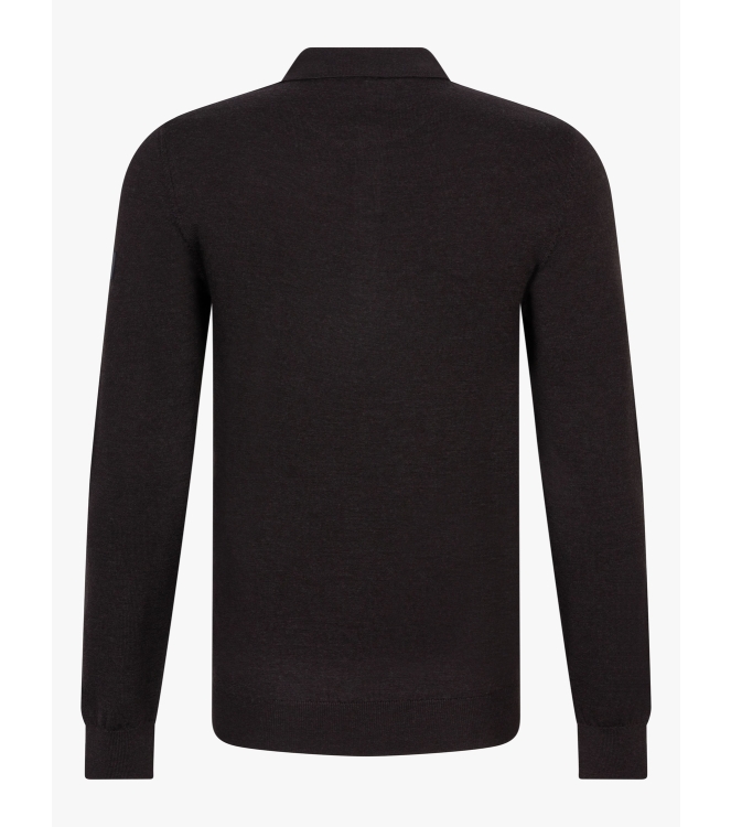 Cavallaro Merino Long Sleeve Polo 898000 Dark brown