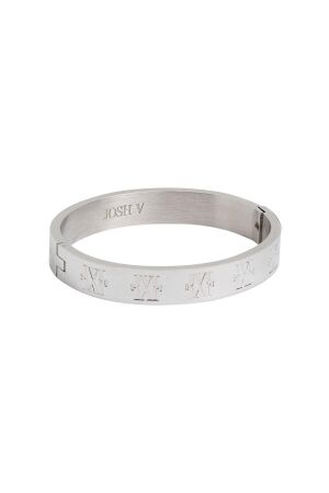 Josh V JV BIRGITTE bangle with logo 003 silver