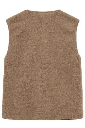 Freequent Teddy waistcoat Dessert taupe