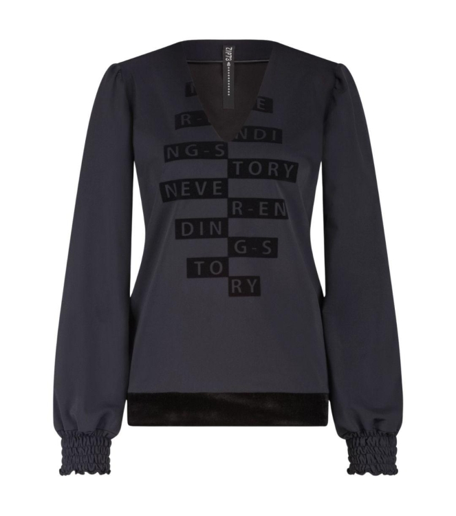 ZIP73 Top V never ending 005 Black velvet