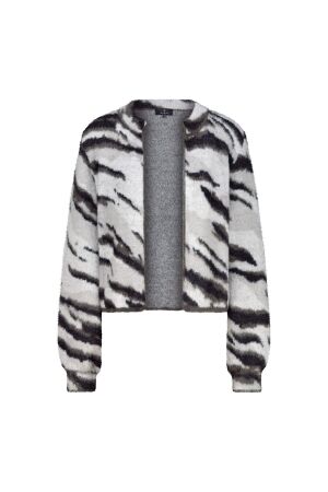 Monari Strickjacke 819 Ash grey gemustert