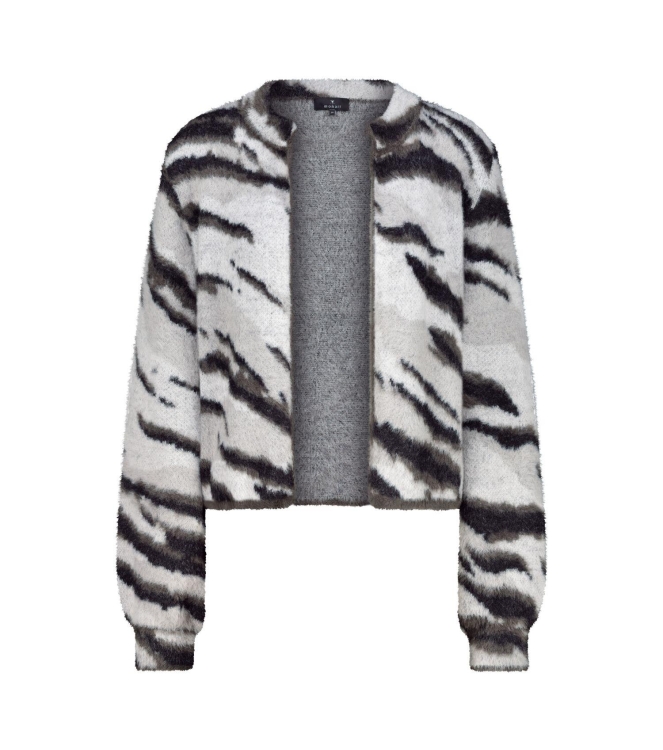 Monari Strickjacke 819 Ash grey gemustert