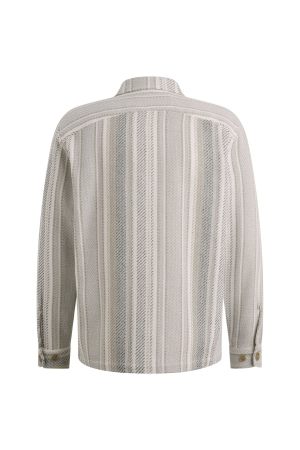 Cast Iron LONG SLEEVE SHIRT Twill Slub Strip 7178 White onyx