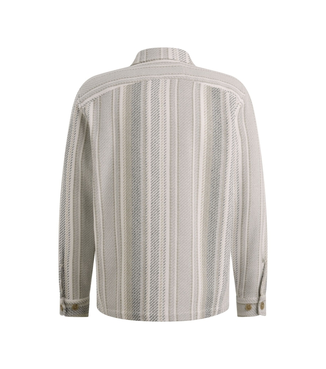 Cast Iron LONG SLEEVE SHIRT Twill Slub Strip 7178 White onyx