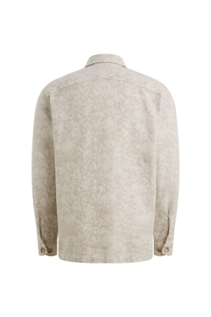 Cast Iron LONG SLEEVE SHIRT Jacquard 2 tone 7178 White onyx