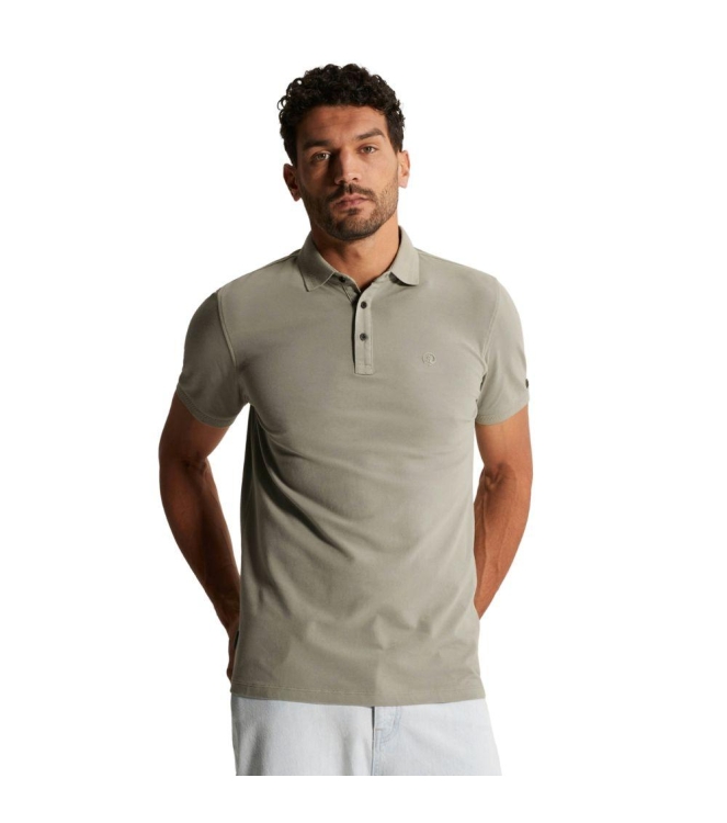 Cast Iron Short sleeve polo slim fit fine pi 6478 Dried sage