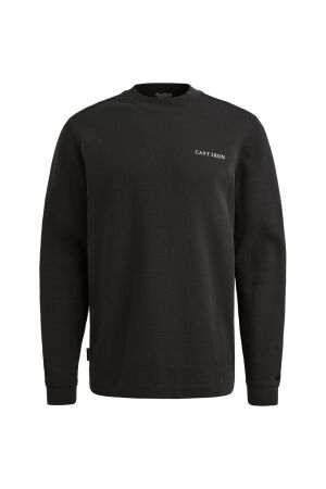 Cast Iron Long sleeve r-neck regular fit str 9159 Black sand