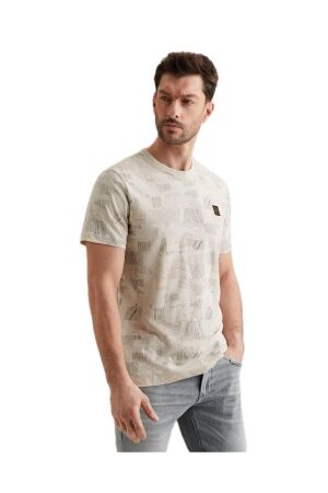 PME Legend Short sleeve r-neck aop cotton slu 7013 Bone white