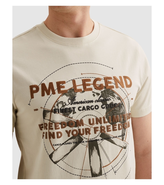 PME Legend Short sleeve r-neck heavy jersey f 7013 Bone white