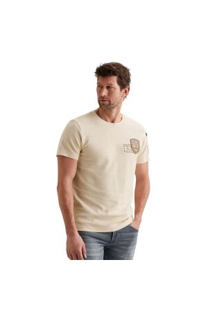PME Legend Short sleeve r-neck structured piq 7013 Bone white