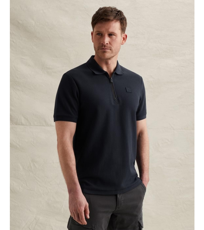 PME Legend Short sleeve polo waffle structure 5116 Mood indigo