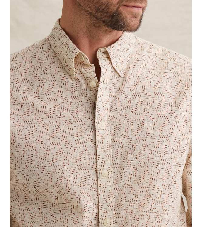 PME Legend LONG SLEEVE SHIRT Aop On Ctn Slub 7013 Bone white