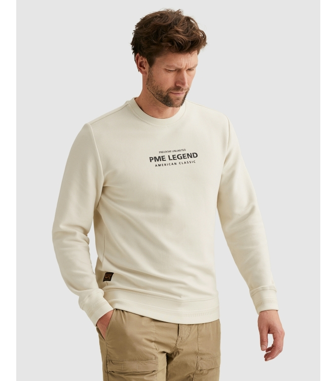 PME Legend Crewneck cotton blend sweat 7013 Bone white