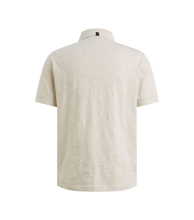PME Legend Short sleeve polo jacquard jersey 7013 Bone white