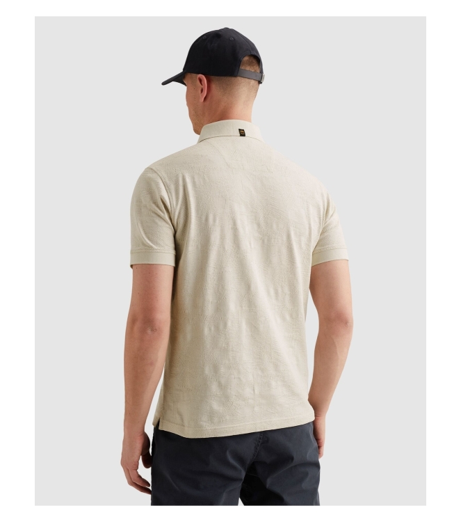 PME Legend Short sleeve polo jacquard jersey 7013 Bone white
