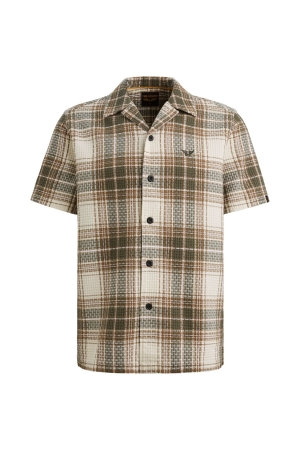 PME Legend Short Sleeve Shirt Waffle Big Chec 6150 Thyme