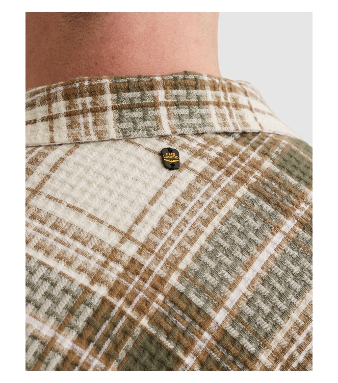 PME Legend Short Sleeve Shirt Waffle Big Chec 6150 Thyme