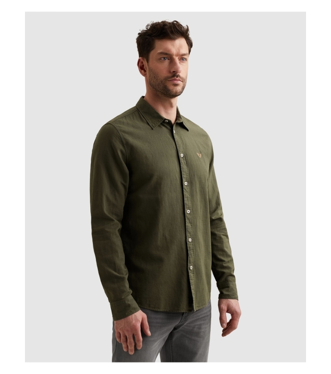 PME Legend LONG SLEEVE SHIRT Ctn Linen garmen 6150 Thyme