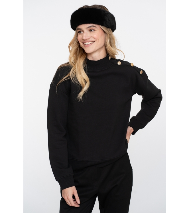 Geisha Sweater with buttons at shoulder 000999 Black